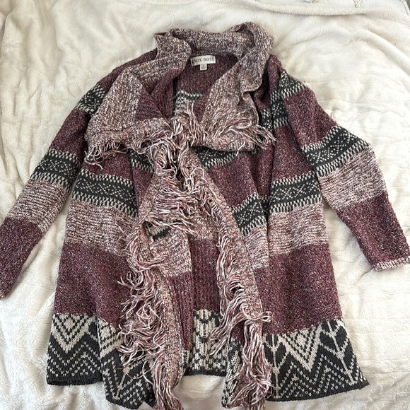 Oversized Women's Maroon and Gray Sweater - Picture 1 of 1
